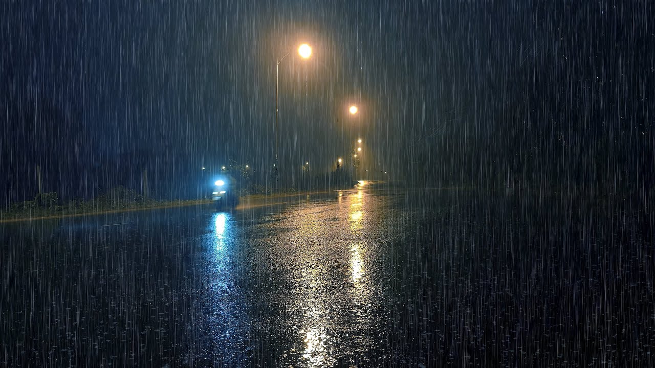 Rain and Thunder on the Country Road | ASMR Natural Sounds for Relax and Deep Sleep