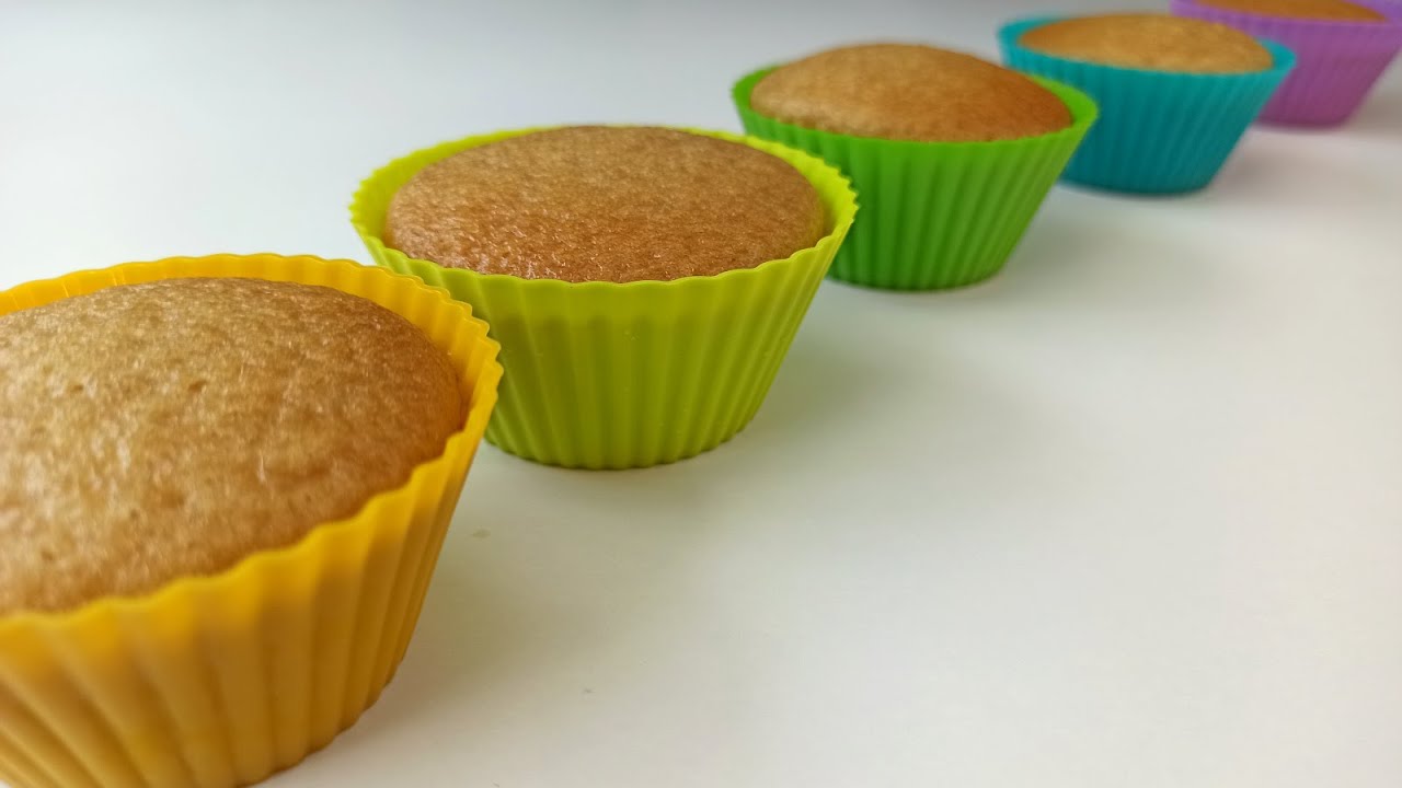 Recepta bàsica de Magdalenes Sense ous Sense gluten Més saludable Veganes  🧡💛💚💙💜🤎