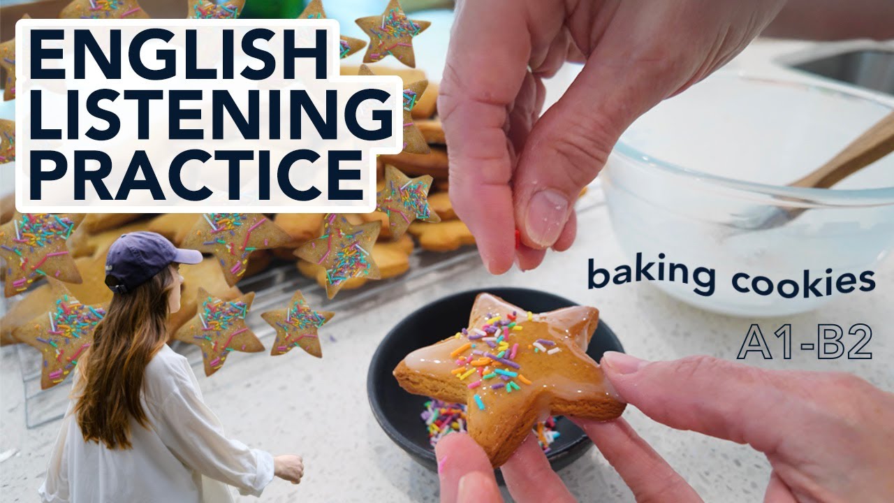 English Listening Practice | Baking cookies with my Mum (Kitchen Vocabulary)