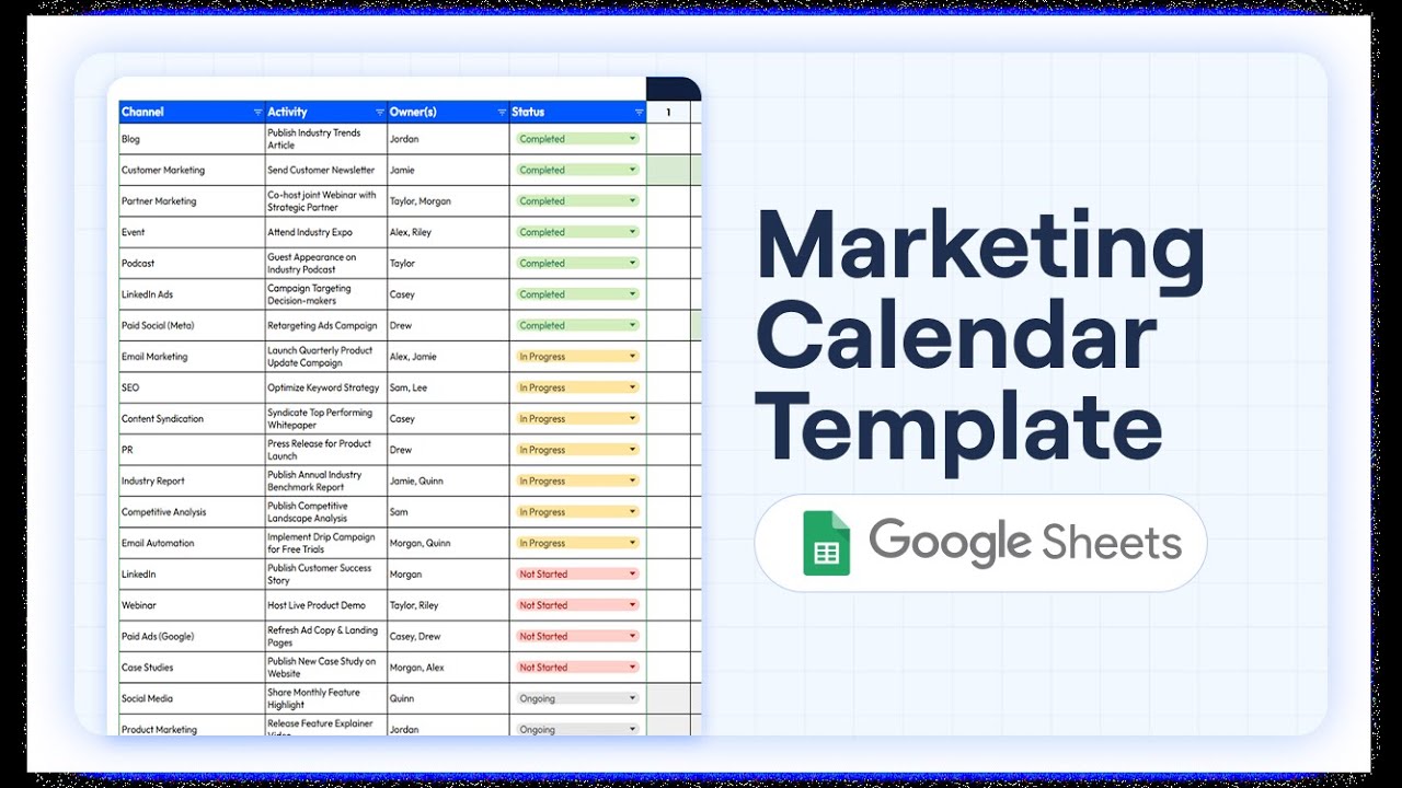 Marketing Calendar Template for Google Sheets