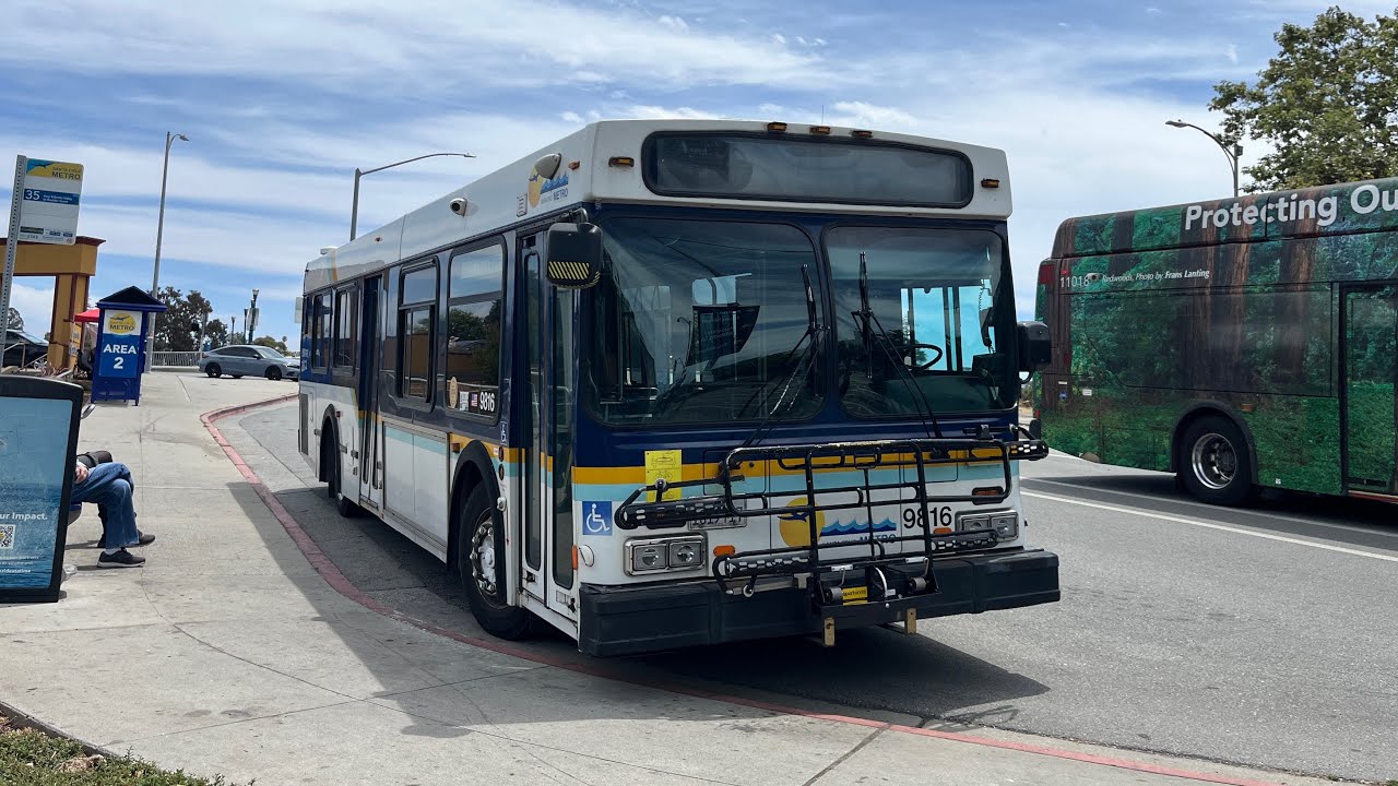 ⁴ᴷ⁶⁰ Classic! Santa Cruz Metro 1998 New Flyer D35LF #9816 on Route 35