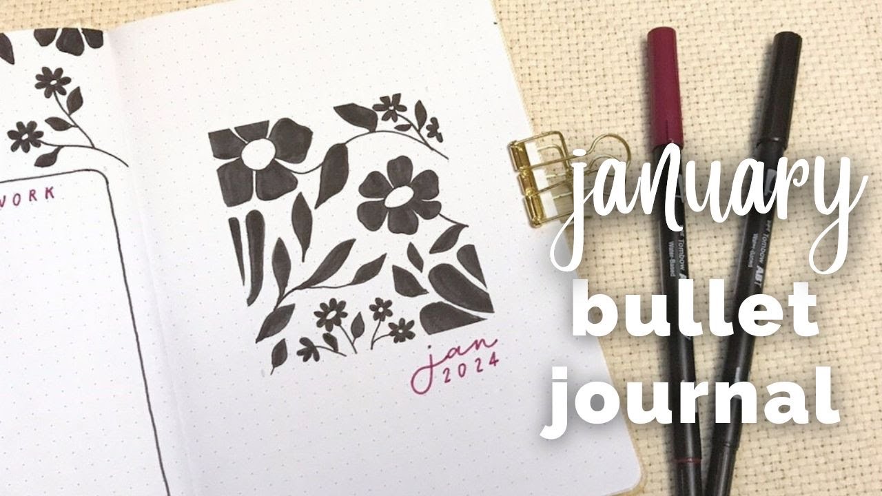 JANUARY PLAN WITH ME | January 2024 Bullet Journal Setup | Easy Bullet Journal Theme Ideas