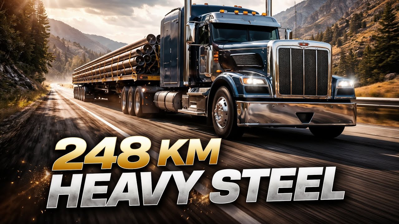 248 KM Heavy Steel Haul! | Iron Pipes Delivery | Ontario to Twin Falls | ATS