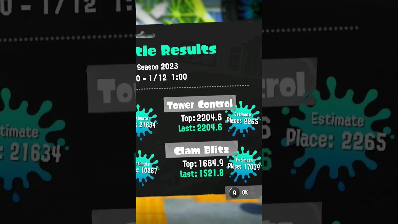 LETS GOOOO! TOP 3000 TOWER CONTROL X BATTLE. #splatoon3 #shorts