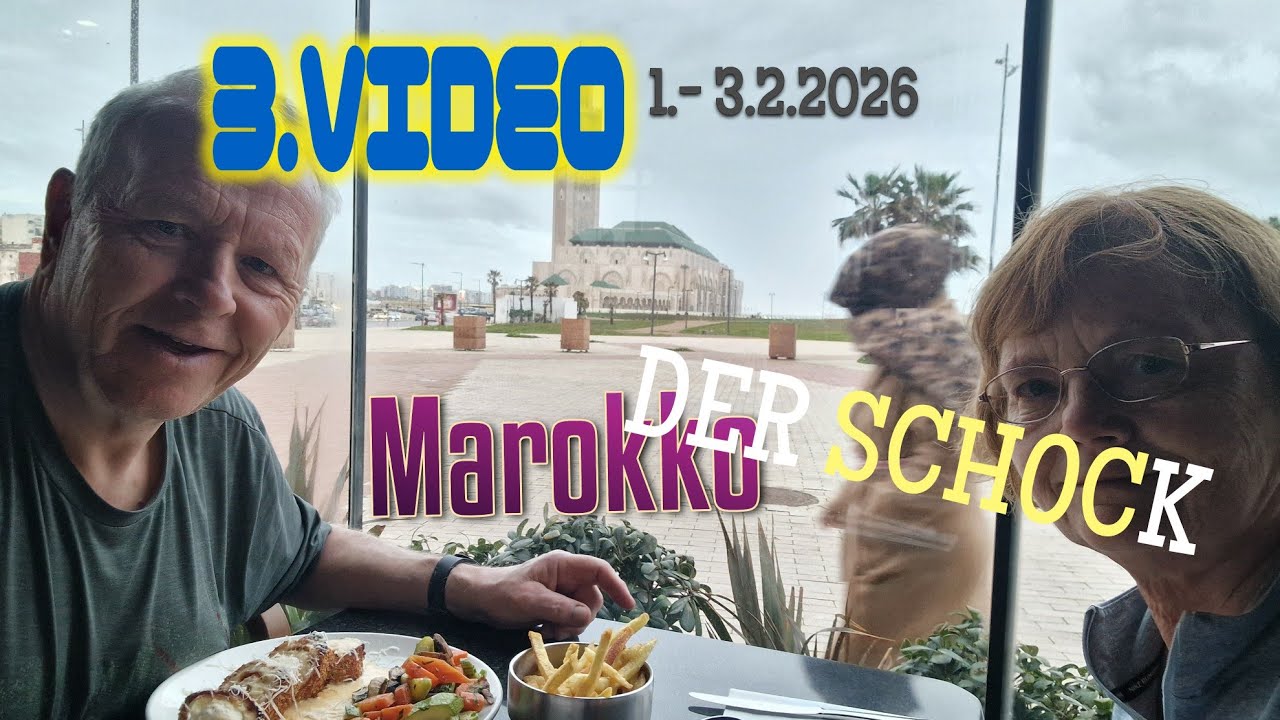 3VIDEO Marokko Asilah schöne Medina Casablanca Hassan 2 Mosche Atlantik FI Schutzschalter Womo super