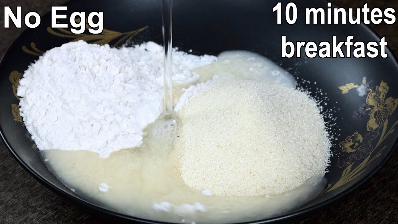 Add water into semolina and flour for a quick and easy breakfast !!