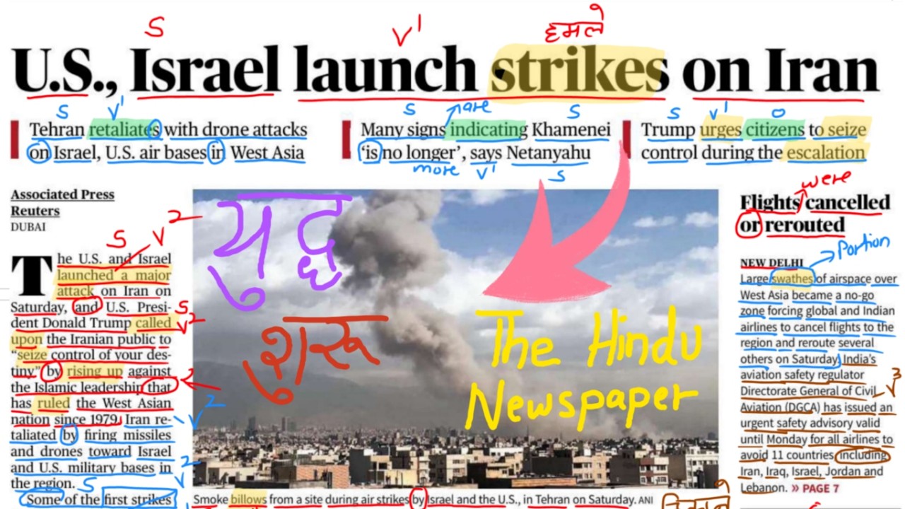 Israel's SHOCKING Strike on Iran: Read The Hindu TODAY | English Lesson | 2 March