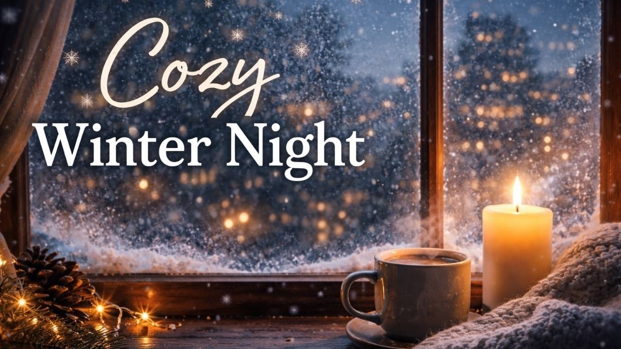 Ruhiger Schneefall bei Nacht am Fenster ❄️  1,5 Stunden Winter Ambience