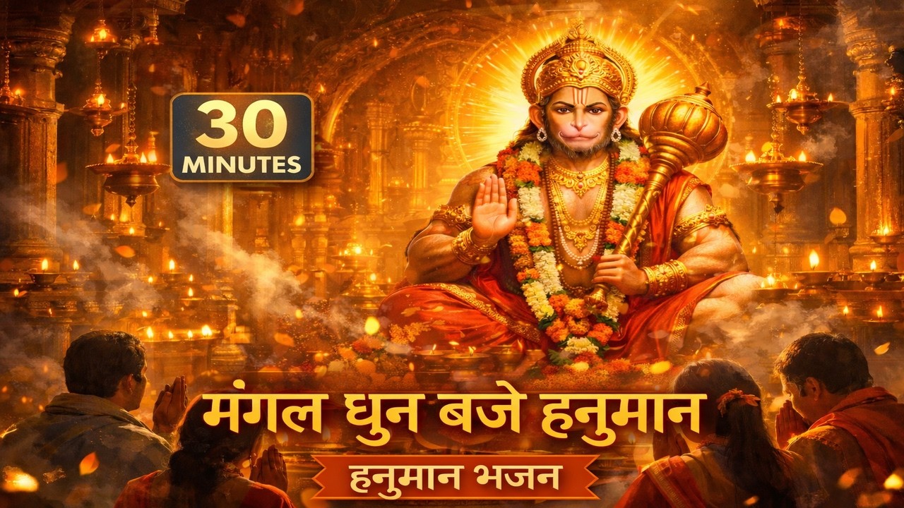 30 मिनट शांत हनुमान भजन 🔔 | मंगल धुन बजे हनुमान | Temple Loop Bhakti