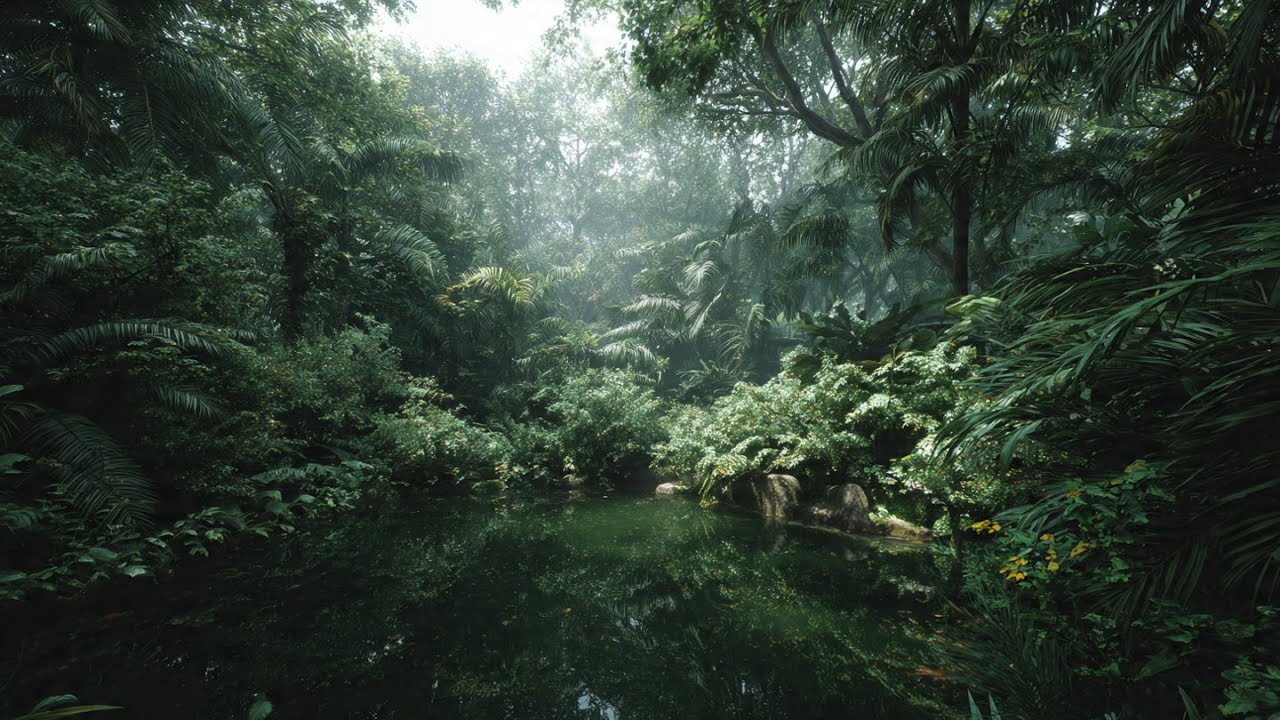 Vista De Jungla En 4K: Ambiente Y Sonidos Relajantes Para:Estudiar, Dormir , Y Jugar Videojuegos :