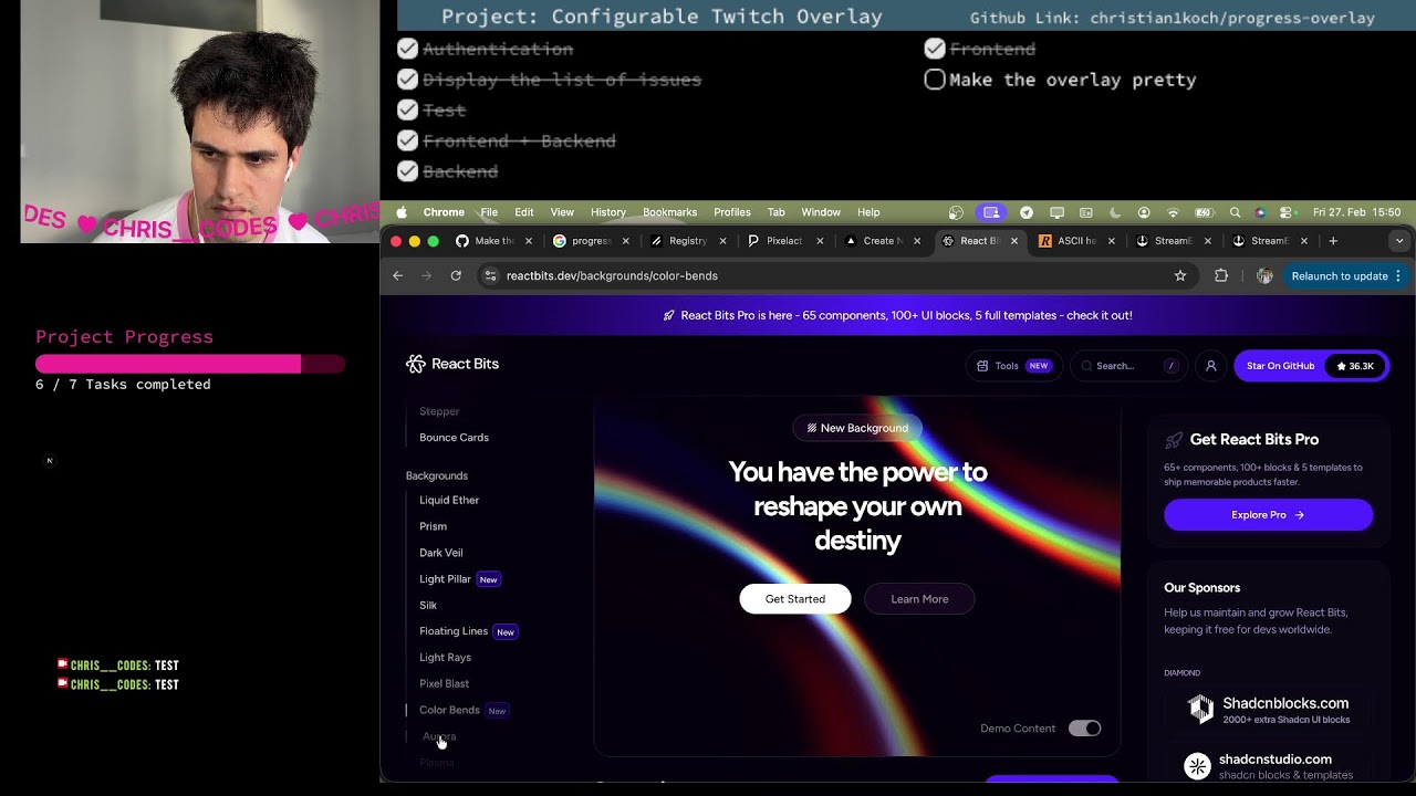 Project *Beginner Friendly*: Creating an interactive Twitch overlay with React