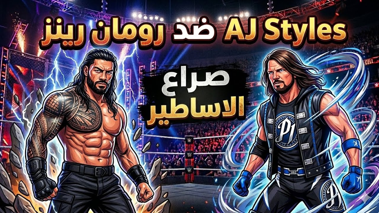 مباراة الاسعاف بين رومان رينز و AJ Styles حماس