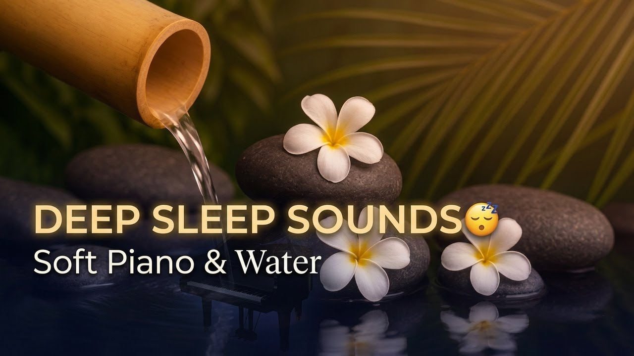 Soft Piano & Water Sounds for Relaxation, Peace, Sleep & Study | Tranquil Reflections 💧