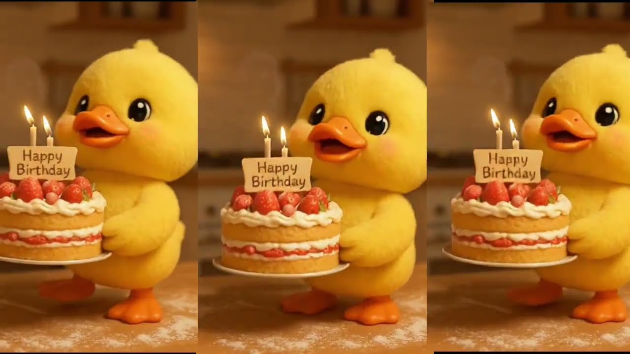 🎂 **Baby Duck’s Birthday Cake Surprise!** 🦆  - 🍩#happybirthday 