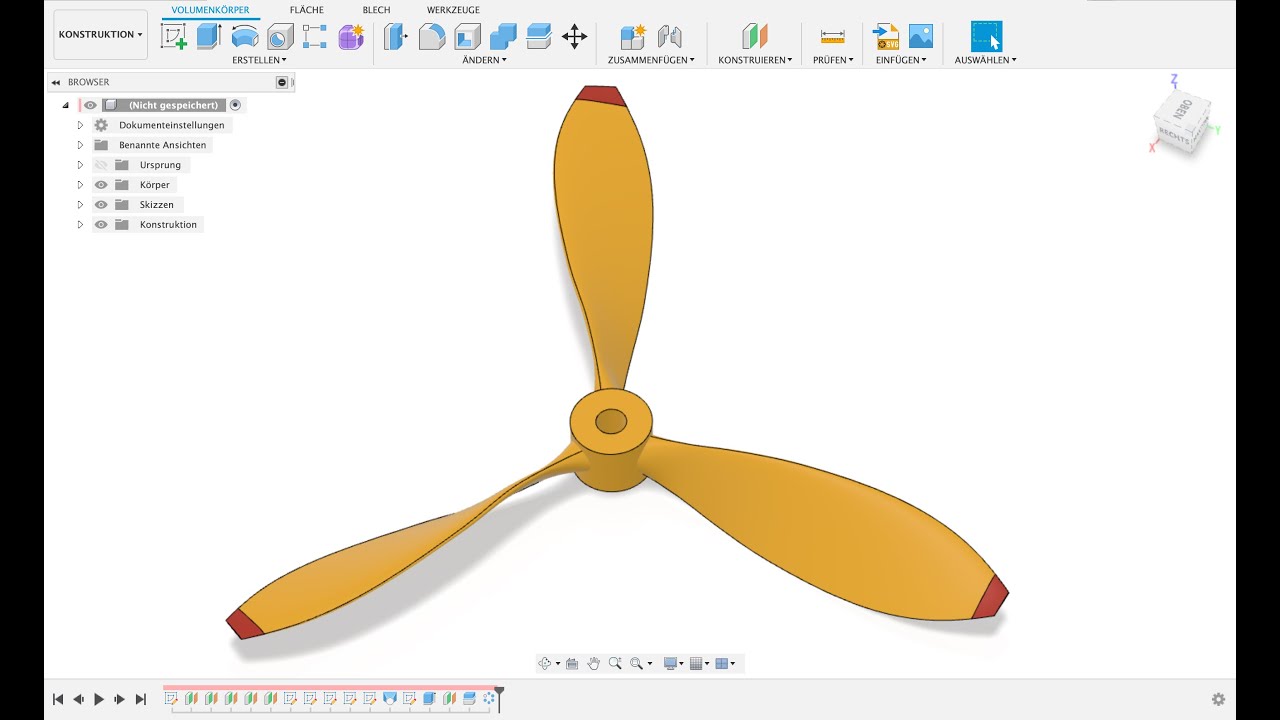 Propeller erstellen Fusion 360 CAD Tutorial Deutsch