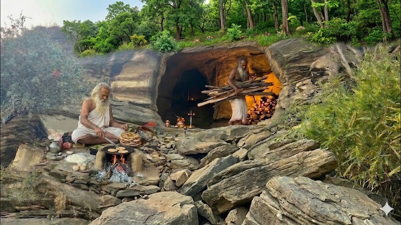 चार लाख वर्ष पुरानी बांके सिद्ध की चट्टानी गुफा में संत की कठोर साधना