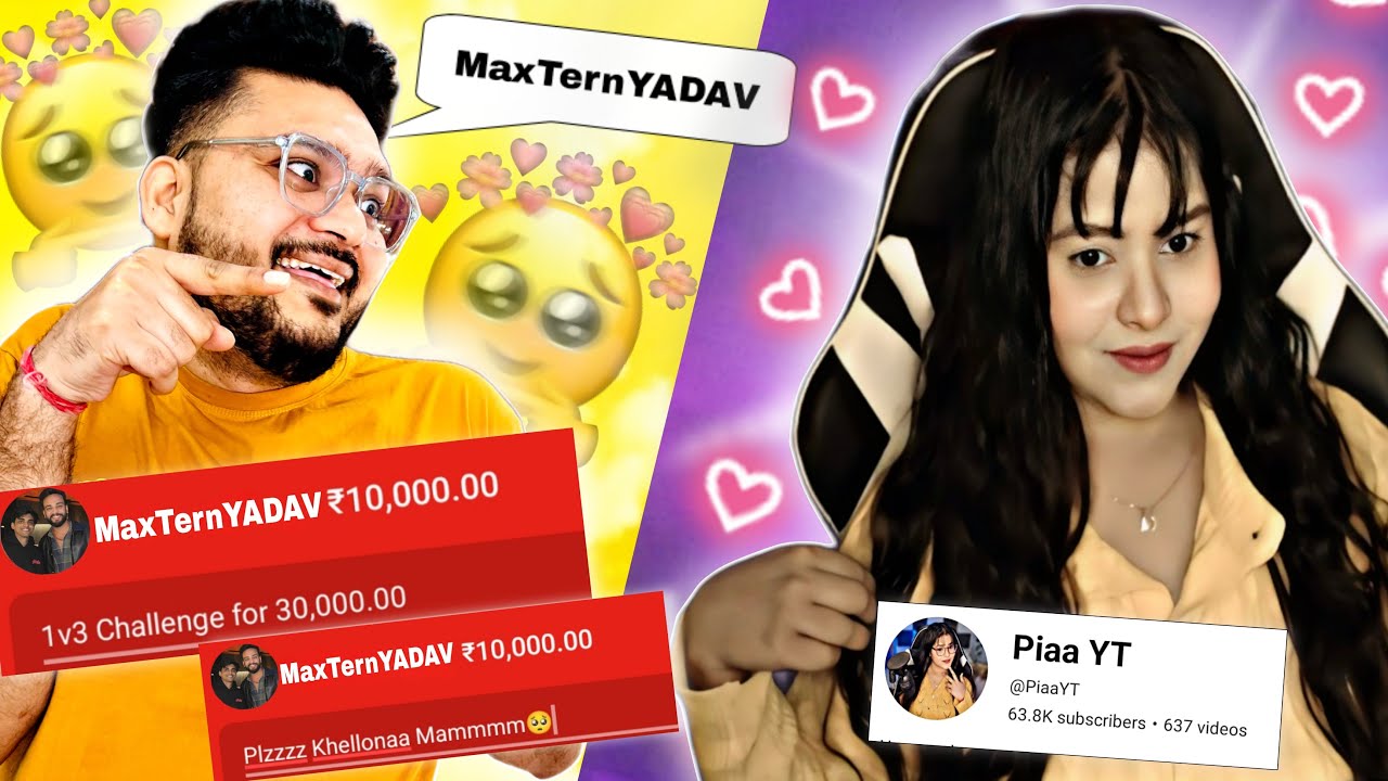 20K SUPERCHAT CHALLENGE 1V3 CUTE GIRL STREAMER 😍 VS THOR GAMING🤡 @PiaaYT ON HER LIVE STREAM🤣