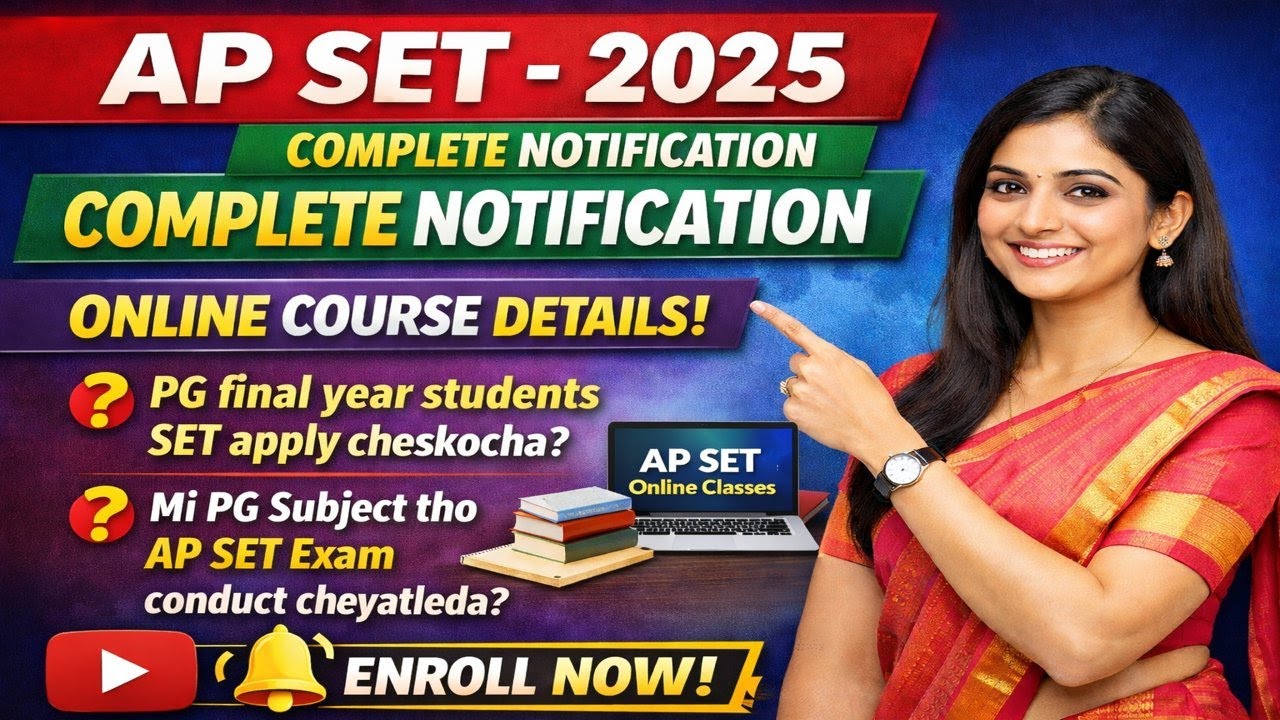 AP SET 2025 NOTIFICATION ll AP SET MATHS ONLINE COACHING ll 8978705664 ll apset mathematics