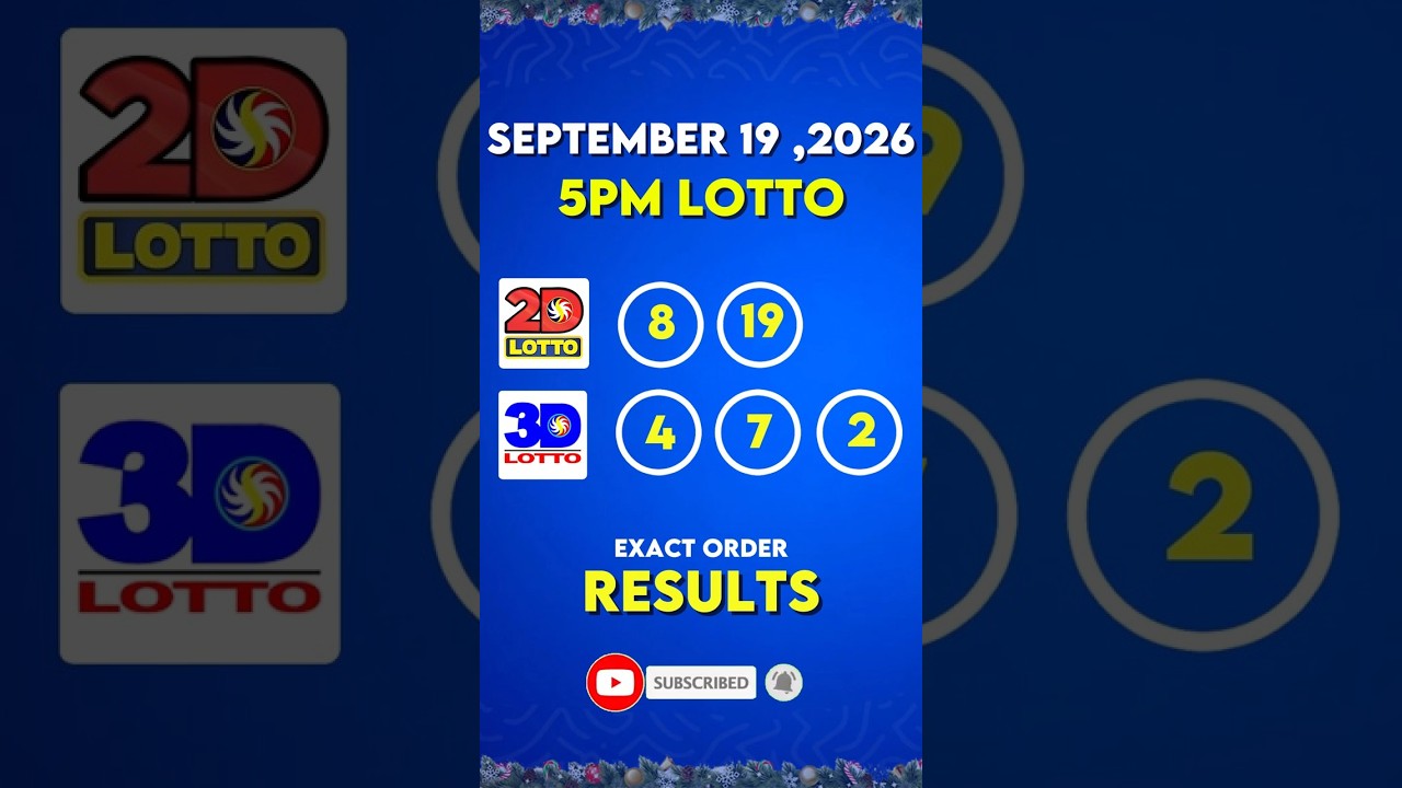 5PM Draw | September 19, 2026 | PCSO Lotto Results Today #lottoresult #lottoresultstoday #5pmdraw