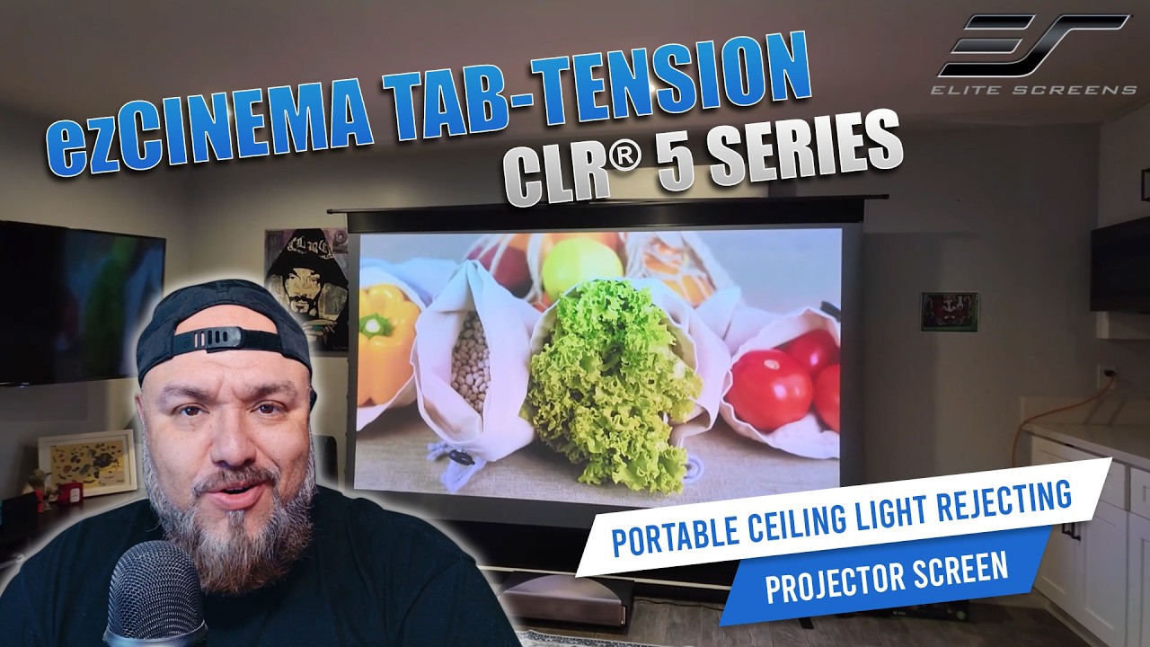 ezCinema Tab-Tension CLR® 5 | Портативный напольный экран с подсветкой для проекторов UST/ST