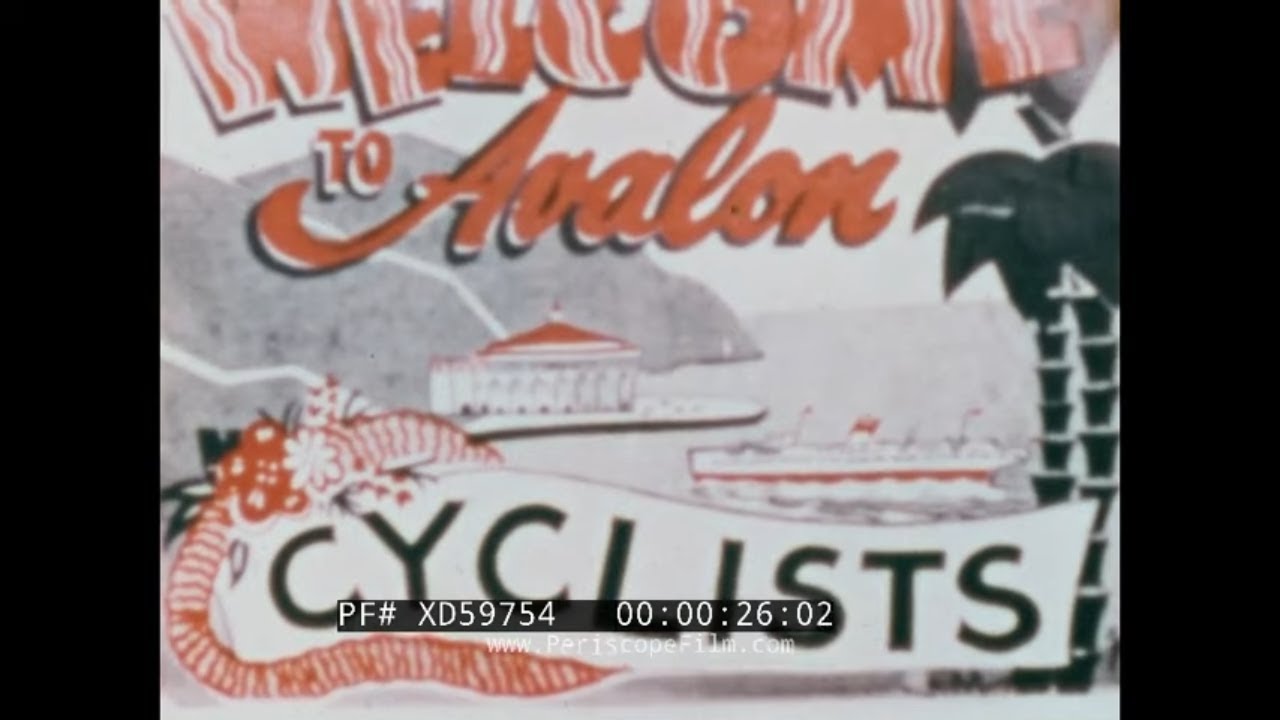 1955 CATALINA ISLAND GRAND PRIX MOTORCYCLE RACE w/ BUD EKINS & CRAIG STEWART  XD59754