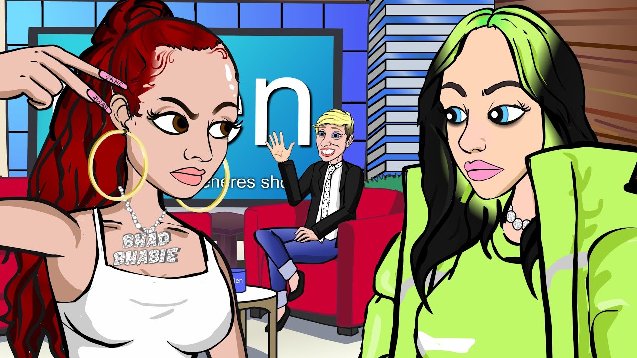Billie Eilish vs Bhad Bhabie on ELLEN (CARTOON)