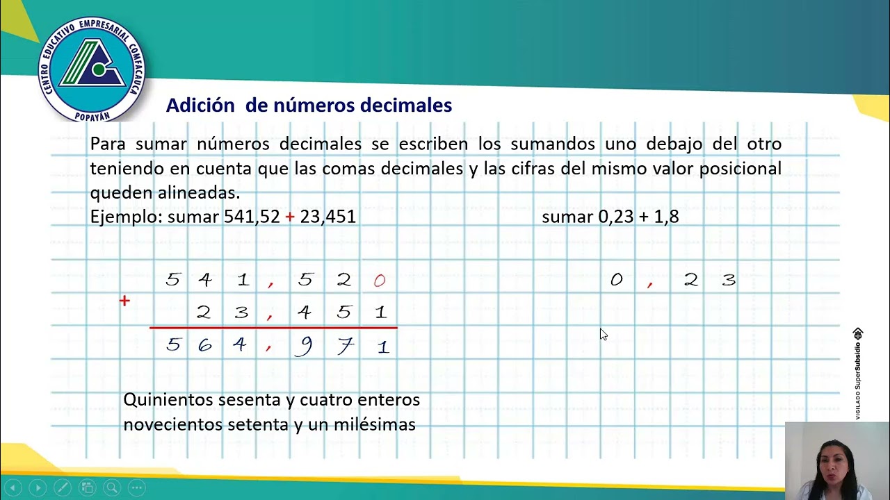 Suma y resta números decimales