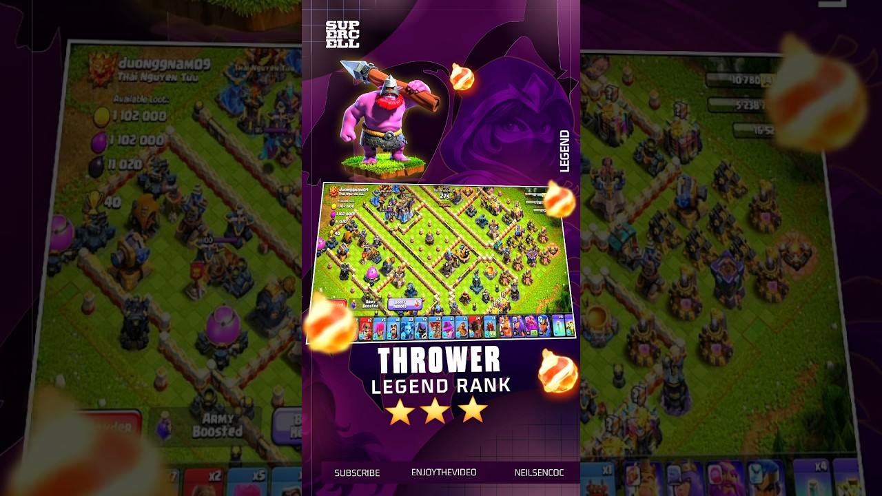 Legend Attack 3 Stars With Thrower 