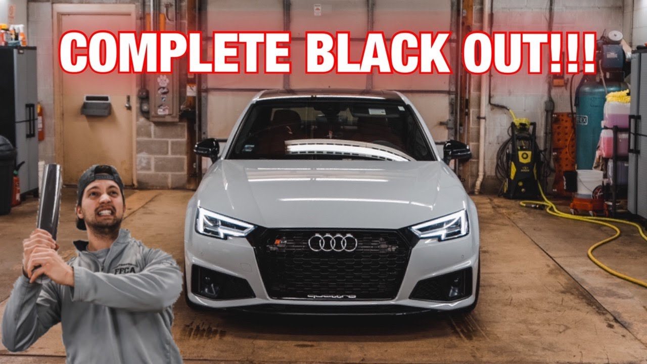 Making the Audi B9 S4 Look AMAZING?! ( 3M Vinyl Roof Wrap and Complete Black Out!)