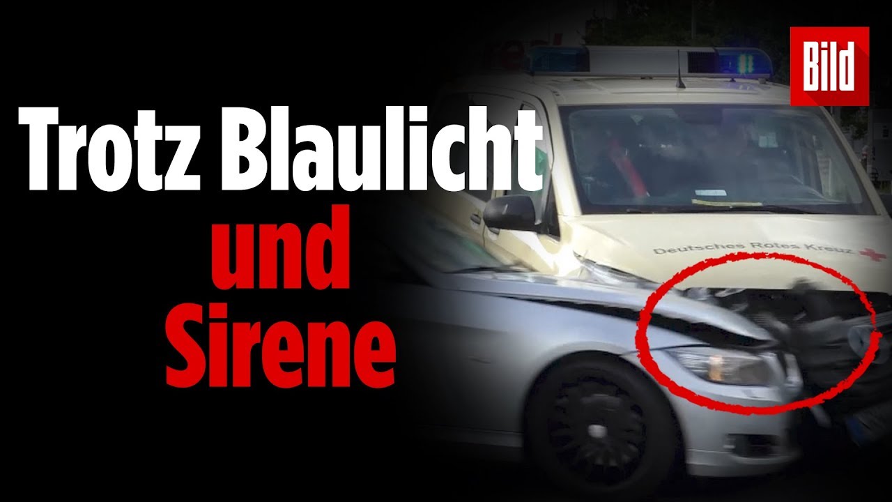 Einsatzfahrt des Deutschen Roten Kreuzes endet in einem Unfall
