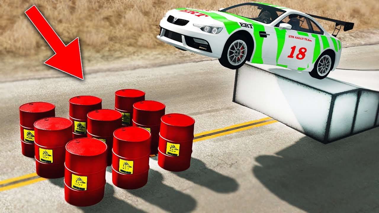 Car vs Explosive Barrels #2 | BeamNG.drive