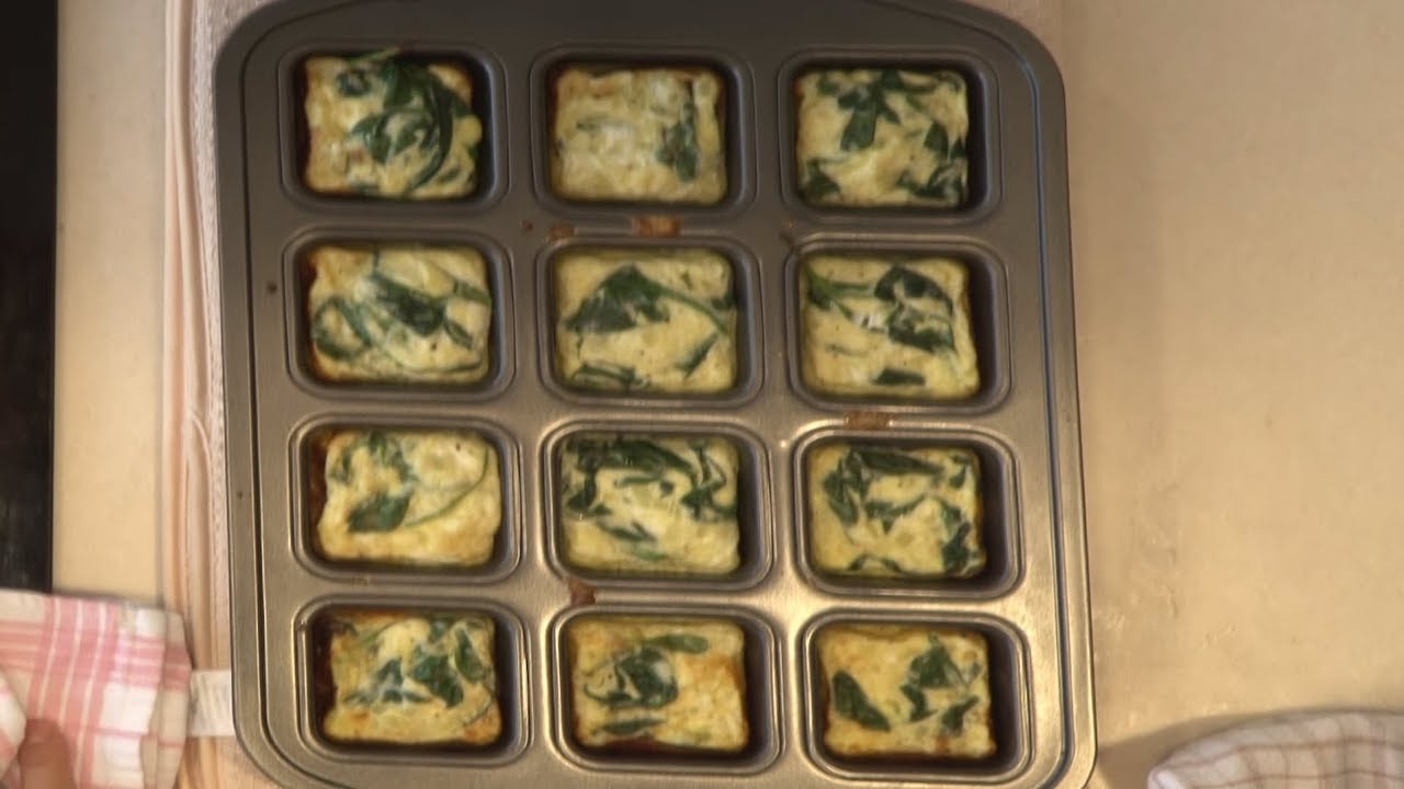 Crustless quiche cooking demonstration