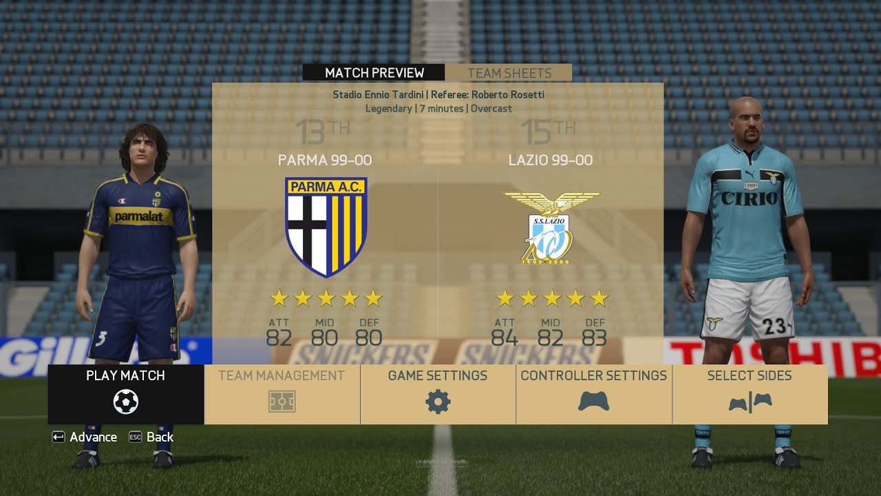 SERIE A 1999/00 &bull; PARMA vs LAZIO &bull; FIFA 16 PC &bull; CLASSIC PATCH