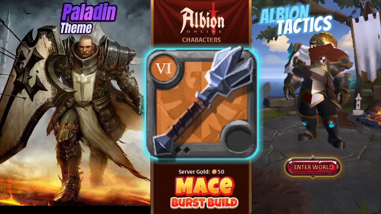 Albion Tactics Mace Burst Build (Paladin Theme) | Fights & Guide | Albion Online #pvp #albion #mace