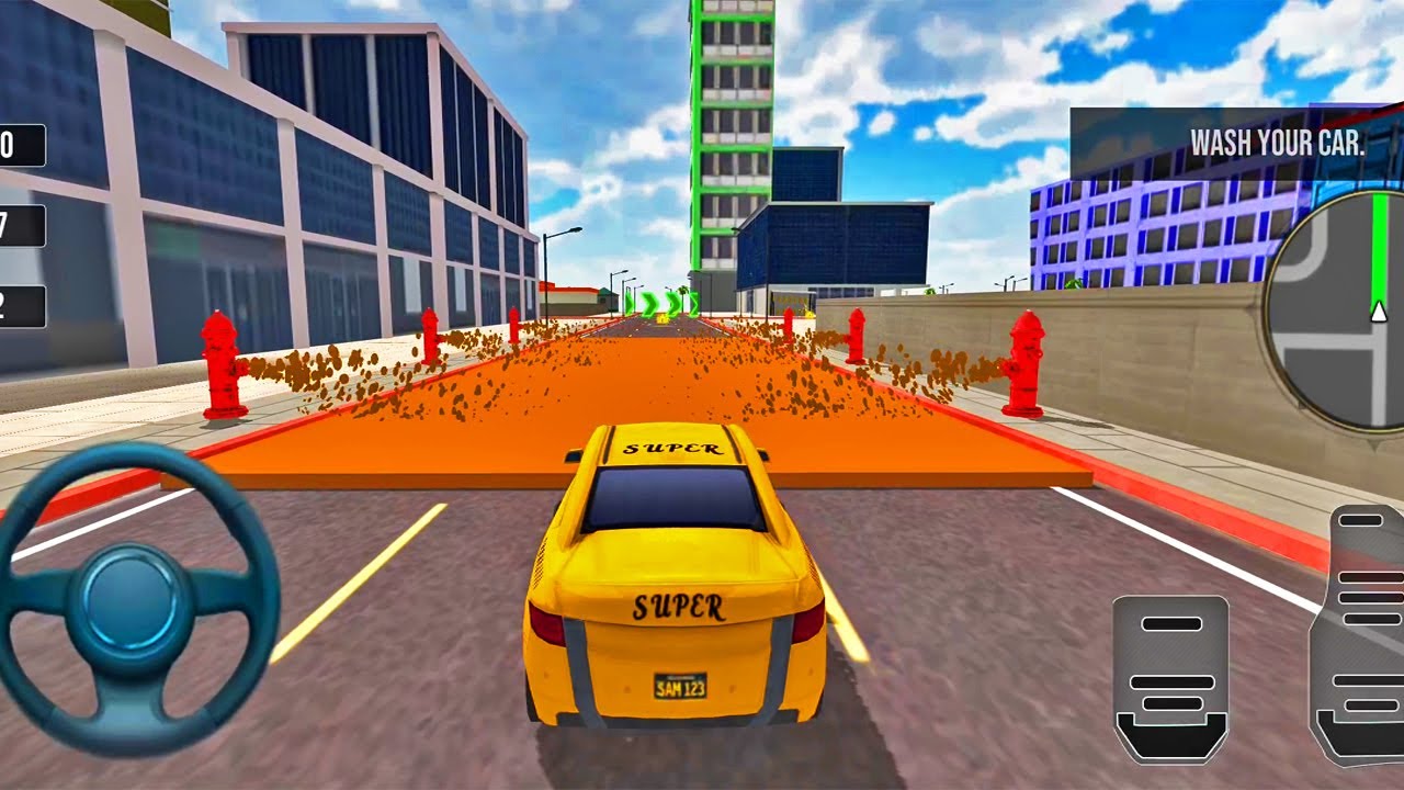 Smart Car Wash Game #1 | Super Taxi Dirty Car Racing Game | Car Games | Super Car Game 3D
