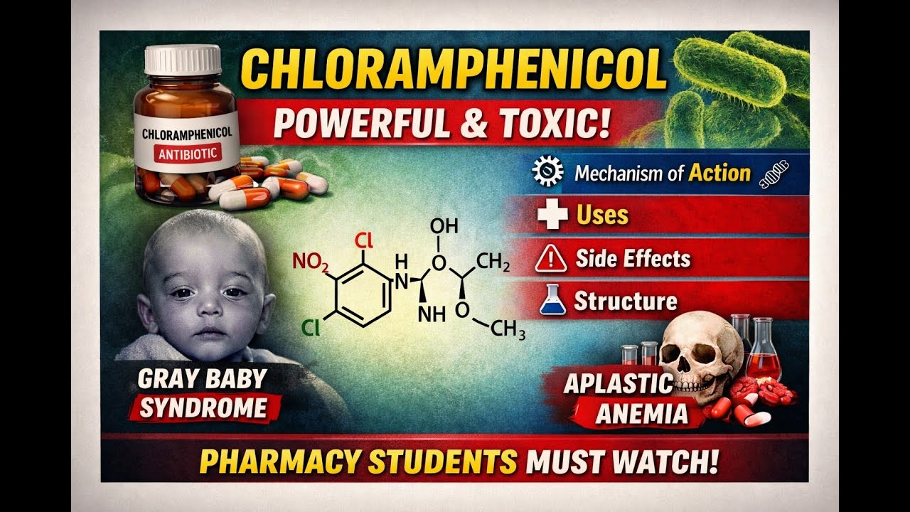 Chloramphenicol – Classification, MOA, Uses, ADR & Structure | Pharmacology
