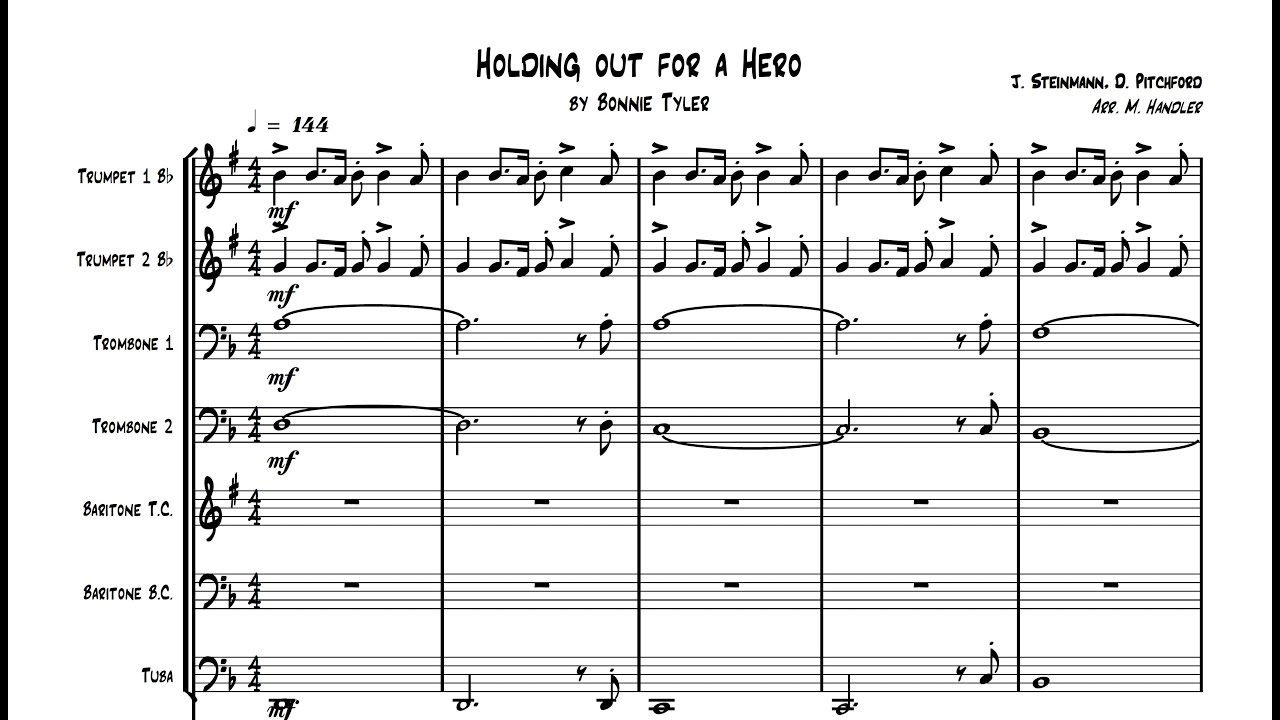 Bonnie Tyler - Holding out for a Hero for Brass Ensemble