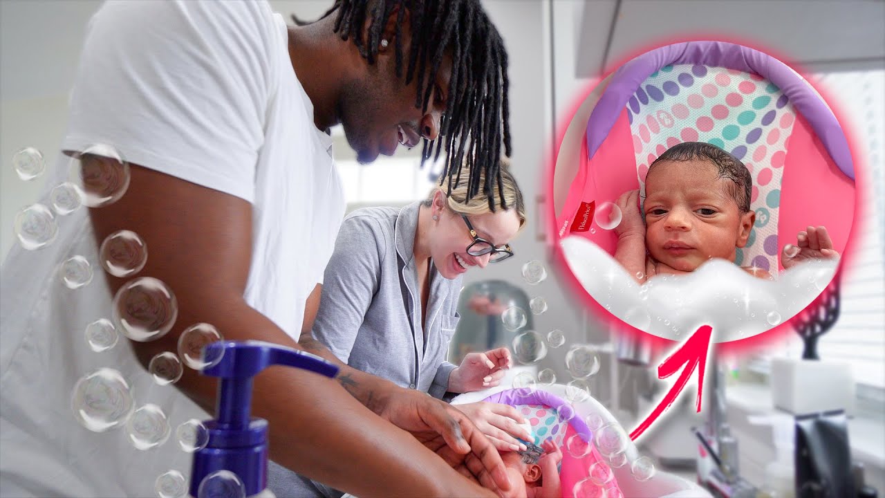 Our Baby's First Bath At Home! *1 week old newborn*