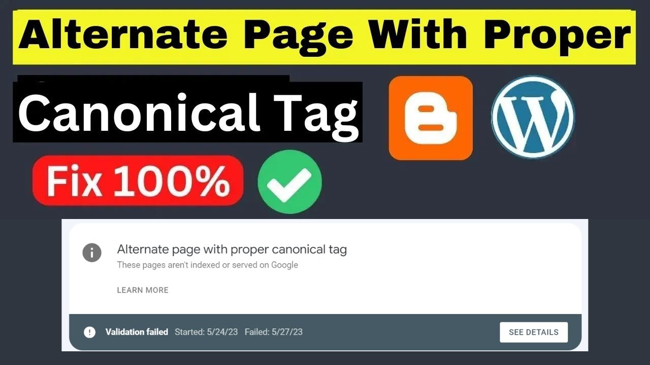 How to Fix Alternate Page with Proper Canonical Tag in Blogger