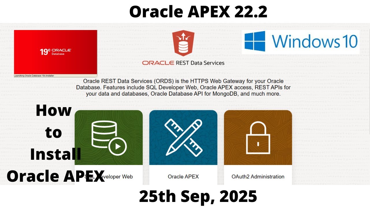 How to Install Oracle APEX 22.2 | DB 19c | Windows 10 | Omar Baig