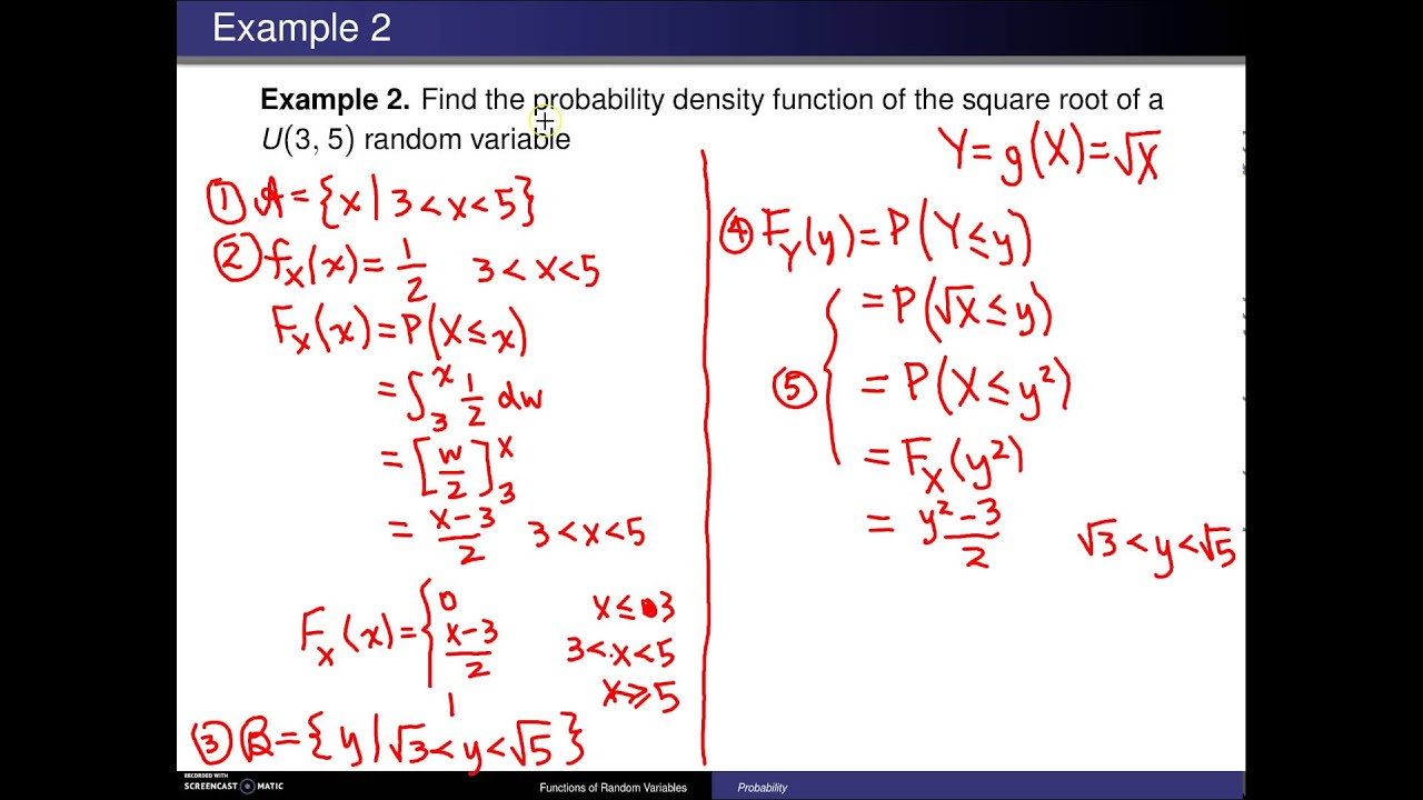 Cumulative distribution technique -- Example 2