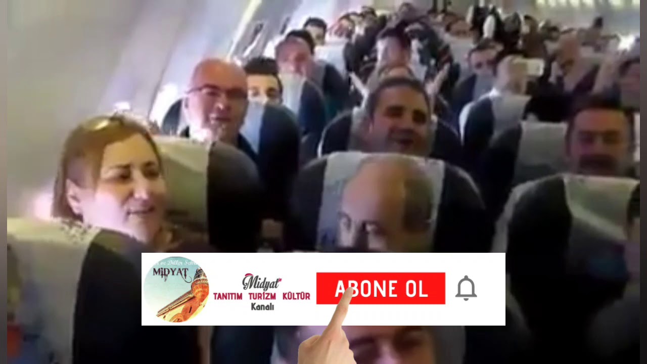 Mardin Seferi Yapan Uçakta neler oluyor? Yolcular coşuyor.