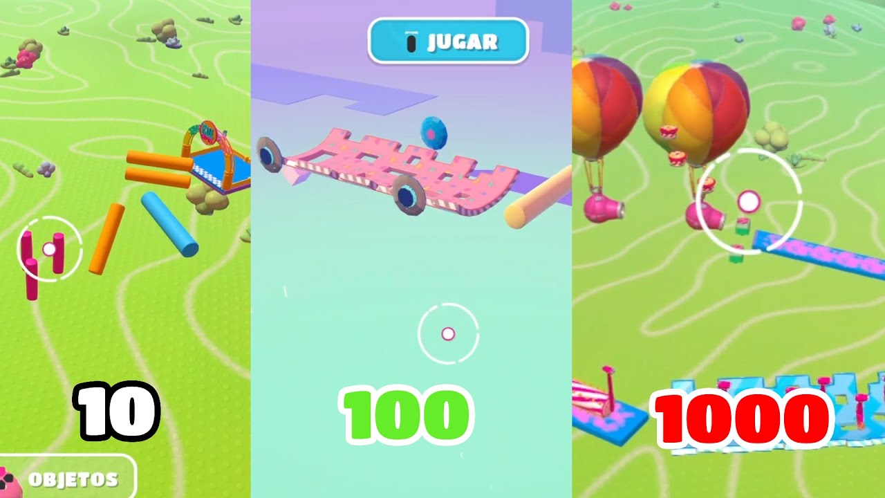 MAPAS de 10 VS 100 VS 1000 de PRESUPUESTO en FALL GUYS CREATIVO!! Fall Guys Temporada 4 CC