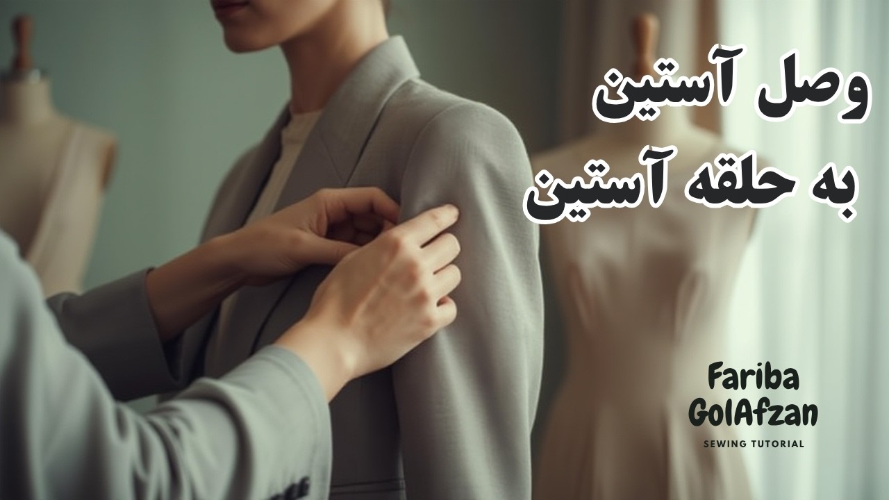 وصل آستین به حلقه استین |  آموزش خیاطی