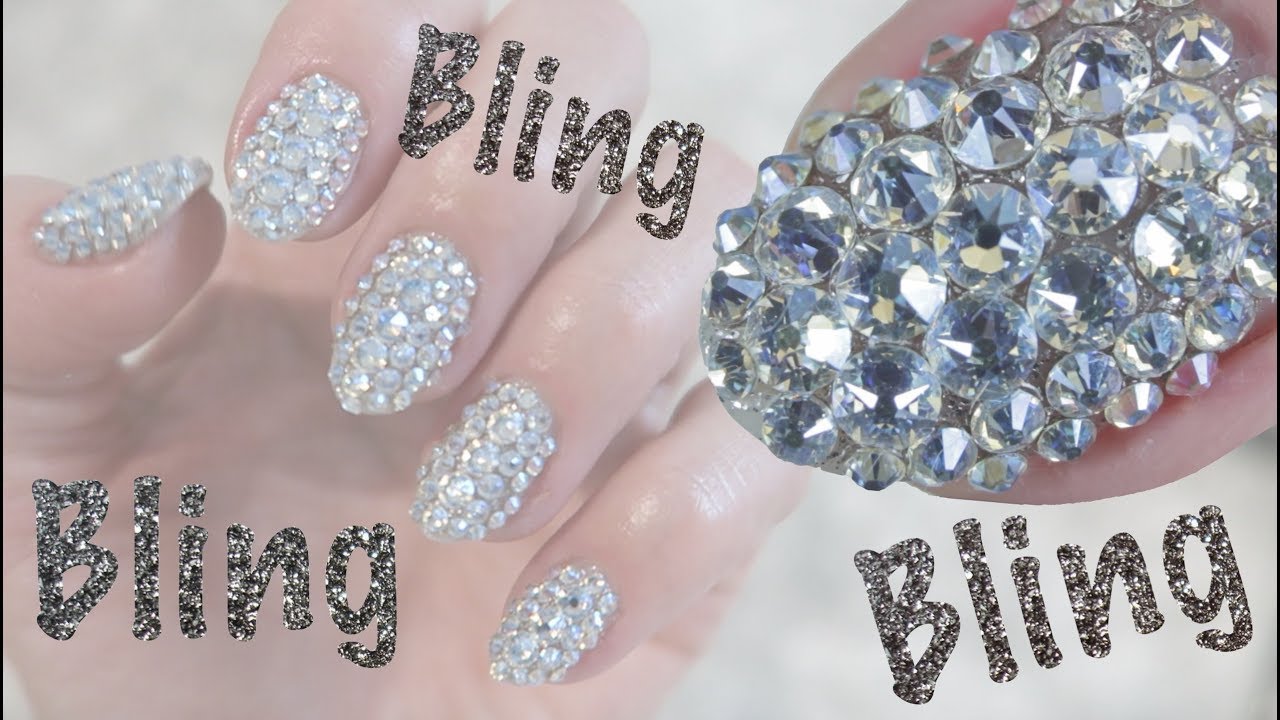 How To Bling Out Nails with Swarovski Crystals  | Full Set Bling