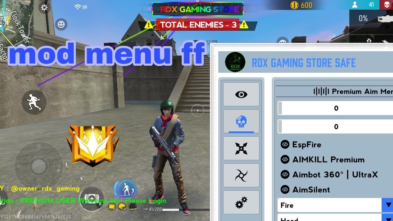 MOD MENU FF RDX GAMING