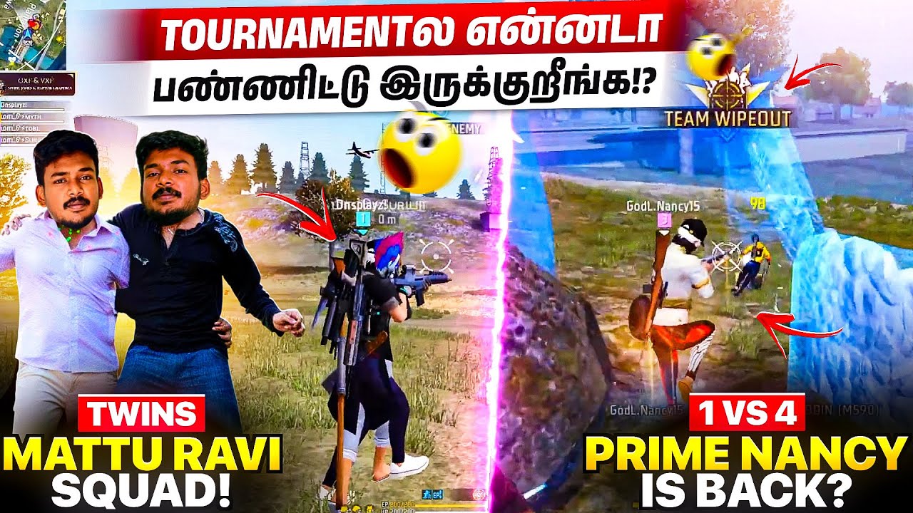 Команда близнецов Рави😨? Последняя зона 1v4 Clutch 💀by GodL Nancy💥 - FreeFire Max Tamil