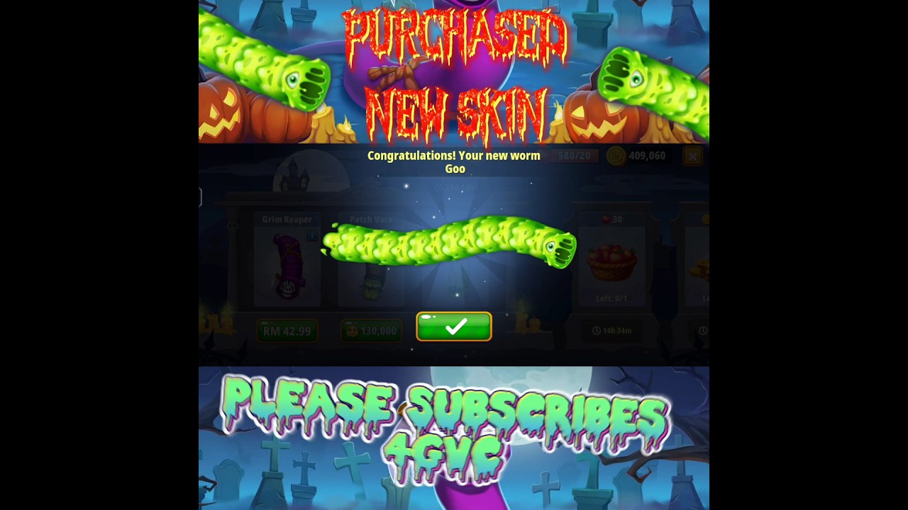 🎃Worms Zone.io Halloween Day 2023🎃 Purchased New Skin, Goo🎃_W$458