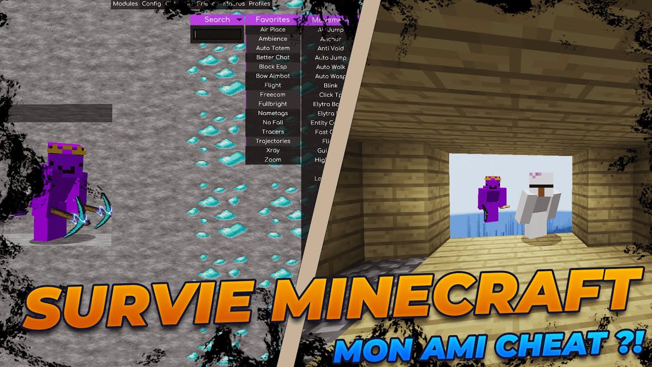 SURVIE MINECRAFT AVEC MON AMI (JE LE SURPREND CHEATER !)