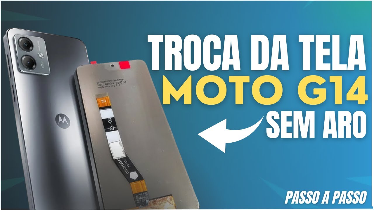 TROCA DA TELA MOTO G14 SEM ARO PASSO A PASSO RÁPIDO E FÁCIL📲